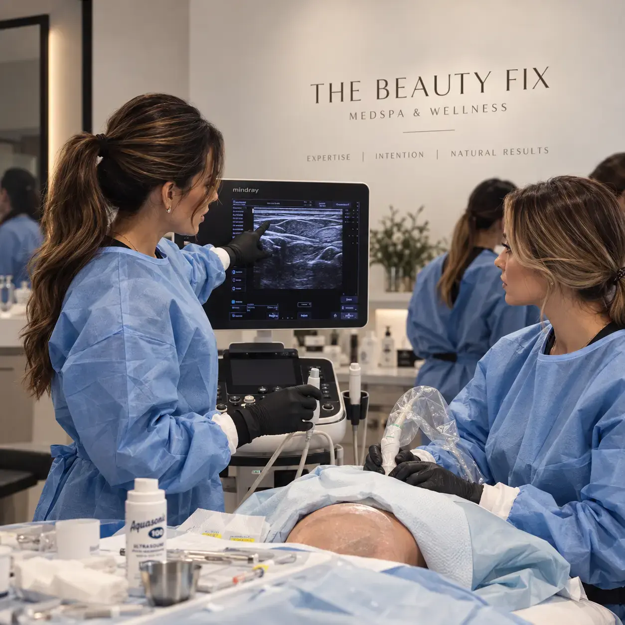 Angelica Chavez, FNP-C teaching ultrasound-guided aesthetics and facial anatomy in Scottsdale